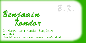 benjamin kondor business card
